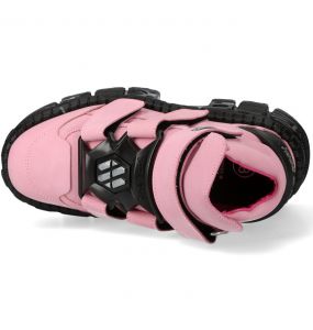 Pink and Black New Rock Tank Platform Shoes