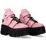 Pink and Black New Rock Tank Platform Shoes