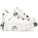 Chaussures Plateforme New Rock Metallic en Cuir Napa Blanc