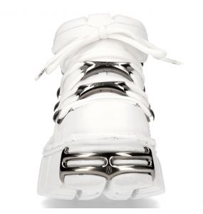 Chaussures Plateforme New Rock Metallic en Cuir Napa Blanc