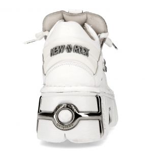 Chaussures Plateforme New Rock Metallic en Cuir Napa Blanc