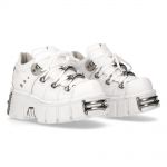Chaussures Plateforme New Rock Metallic en Cuir Napa Blanc