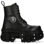 Bottines Plateformes New Rock Tank en Cuir Itali Noir