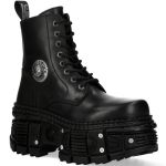 Bottines Plateformes New Rock Tank en Cuir Itali Noir