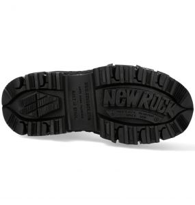Bottines Plateformes New Rock Tank en Cuir Itali Noir