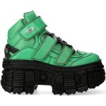 Chaussures Plateformes New Rock Tank Vertes et Noires