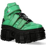 Green and Black New Rock Tank Platform Shoes