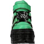 Green and Black New Rock Tank Platform Shoes
