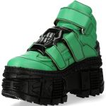 Green and Black New Rock Tank Platform Shoes