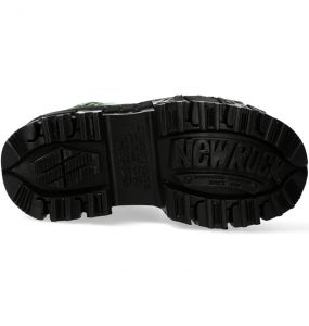 Green and Black New Rock Tank Platform Shoes
