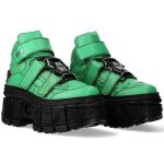 Green and Black New Rock Tank Platform Shoes