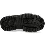 Black Itali Leather New Rock Tank Platform Shoes