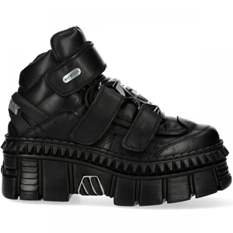 Black New Rock Wall Platform Shoes
