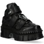 Chaussures Plateformes New Rock Wall en Cuir Noir