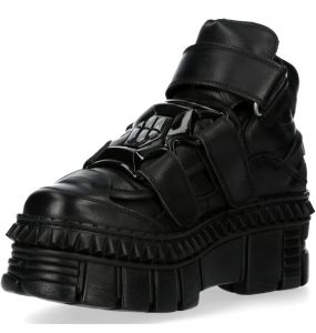 Black New Rock Wall Platform Shoes