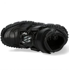 Chaussures Plateformes New Rock Wall en Cuir Noir