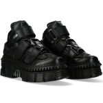 Chaussures Plateformes New Rock Wall en Cuir Noir