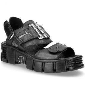 Sandales New Rock Bio en Cuir Luxor Noir