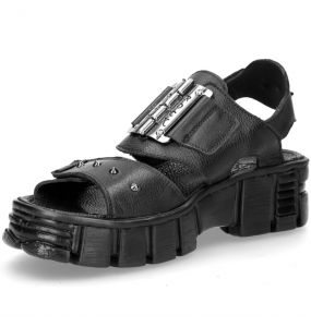 Sandales New Rock Bio en Cuir Luxor Noir