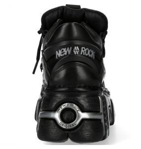 Black Leather and Nails New Rock Metallic Shoes