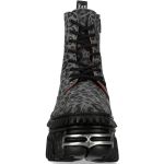 Gray Leopard New Rock Fire Platform Ankle Boots