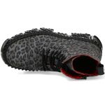 Gray Leopard New Rock Fire Platform Ankle Boots