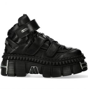 Black New Rock Metallic Platform Shoes