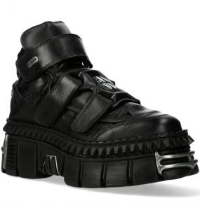 Black New Rock Metallic Platform Shoes