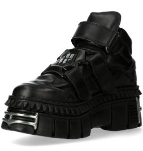 Black New Rock Metallic Platform Shoes