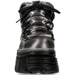 Chaussures New Rock Metallic en Cuir Argenté