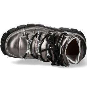 Silver Leather New Rock Metallic Shoes
