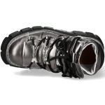 Chaussures New Rock Metallic en Cuir Argenté