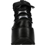 Black Leather New Rock Marte Platform Shoes