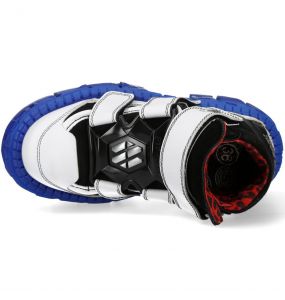 Chaussures Plateformes New Rock Tank Blanches Noires et Bleues