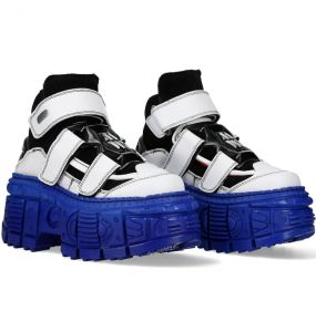 White Black and Blues New Rock Tank Platform Shoes