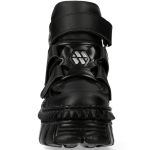Black Vegan Leather New Rock Metallic Platform Shoes