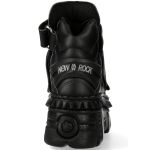 Black Vegan Leather New Rock Metallic Platform Shoes