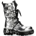 Bottes New Rock Metallic Reactor en Cuir Argenté