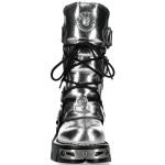 Bottes New Rock Metallic Reactor en Cuir Argenté