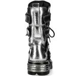 Bottes New Rock Metallic Reactor en Cuir Argenté