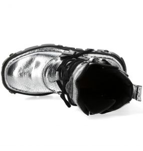Silver Leather Reactor New Rock Metallic Boots