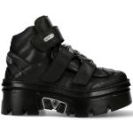 Chaussures Plateformes New Rock Tank en Cuir Vegan Noir