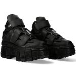 Chaussures Plateformes New Rock Tank en Cuir Vegan Noir