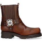 Alaska Brown Leather New Rock Motorcycle Ankle Boots