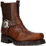 Alaska Brown Leather New Rock Motorcycle Ankle Boots