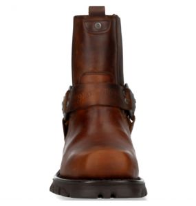 Bottines New Rock Motorcycle en Cuir Alaska Marron