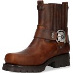 Alaska Brown Leather New Rock Motorcycle Ankle Boots