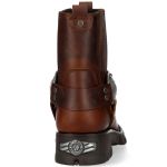 Bottines New Rock Motorcycle en Cuir Alaska Marron