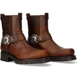 Bottines New Rock Motorcycle en Cuir Alaska Marron