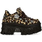 Brown Leopard New Rock Fire Platform Shoes